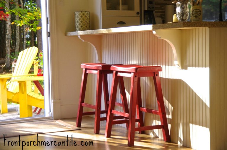 Red Painted Stools