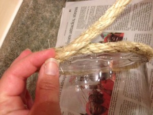 How To Make a sisal covered candle - Frontporchmercantile.com