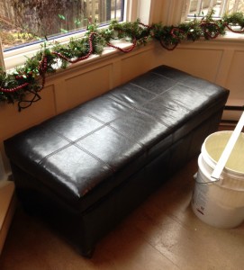 Leather bench before painting