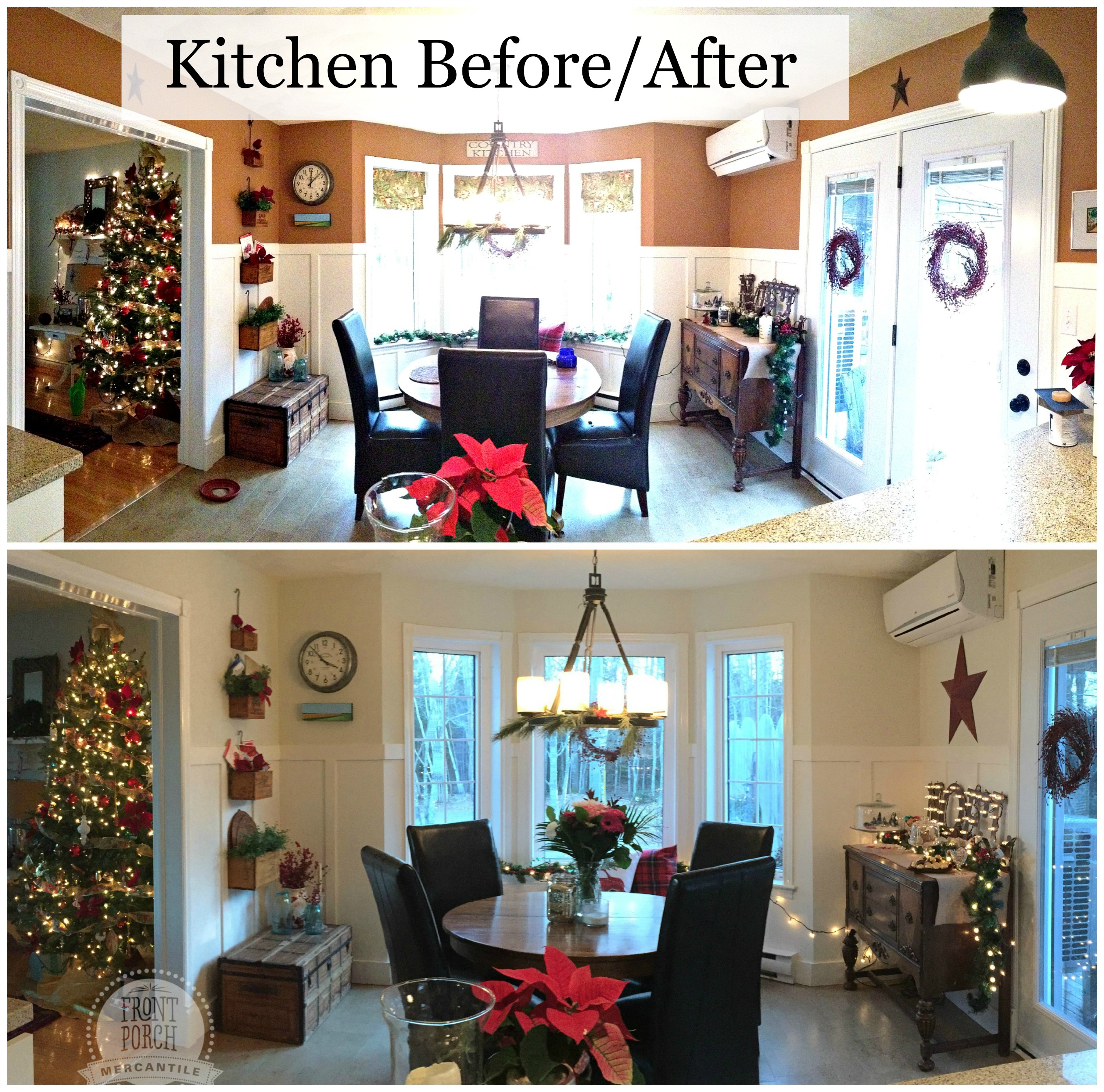 Before/After Kitchen refresh Front Porch Mercantile