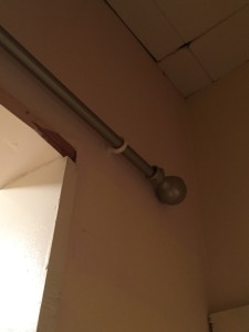 Mounting rod inside closet