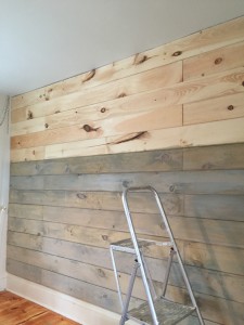Staining a plank wall with Milk Paint