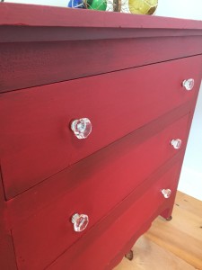 Milk Painted Red Tricycle Dresser at Front Porch Mercantile