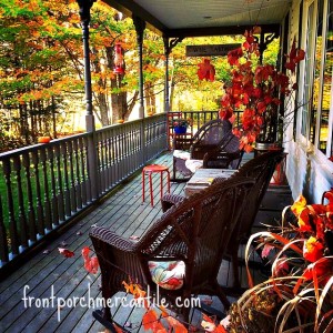Our big perfectly imperfect porch is our fav place in October Front Porch Mercantile