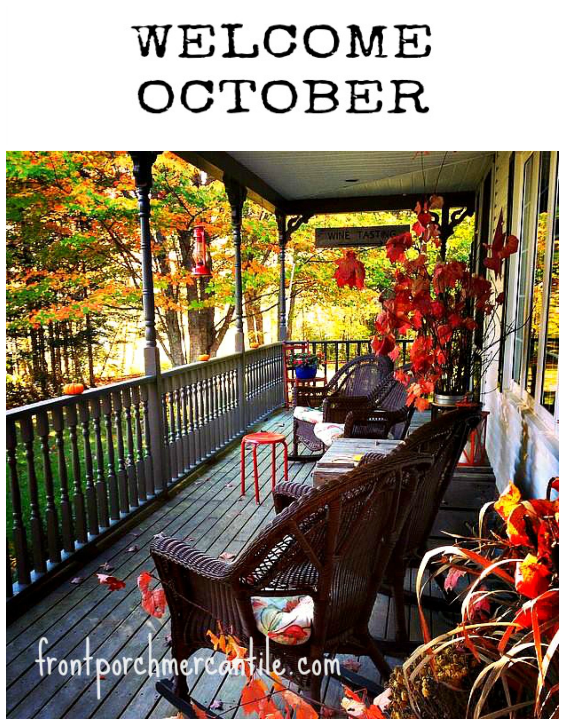 welcome October at Front Porch Mercantile