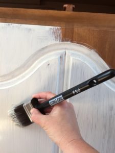 painting the cottage buffet - first coat with my Cling On Brush
