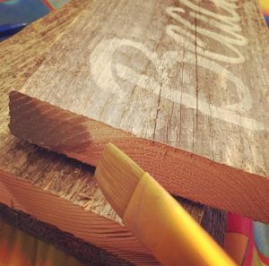 Paint Tip - Easy fix for raw edges on reclaimed wood - use Miss Mustard Seed's Milk Paint