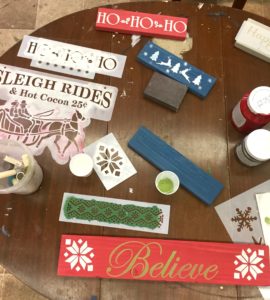 Stencil Fun for easy Christmas DIY our day 5 of 12 Easy DIY