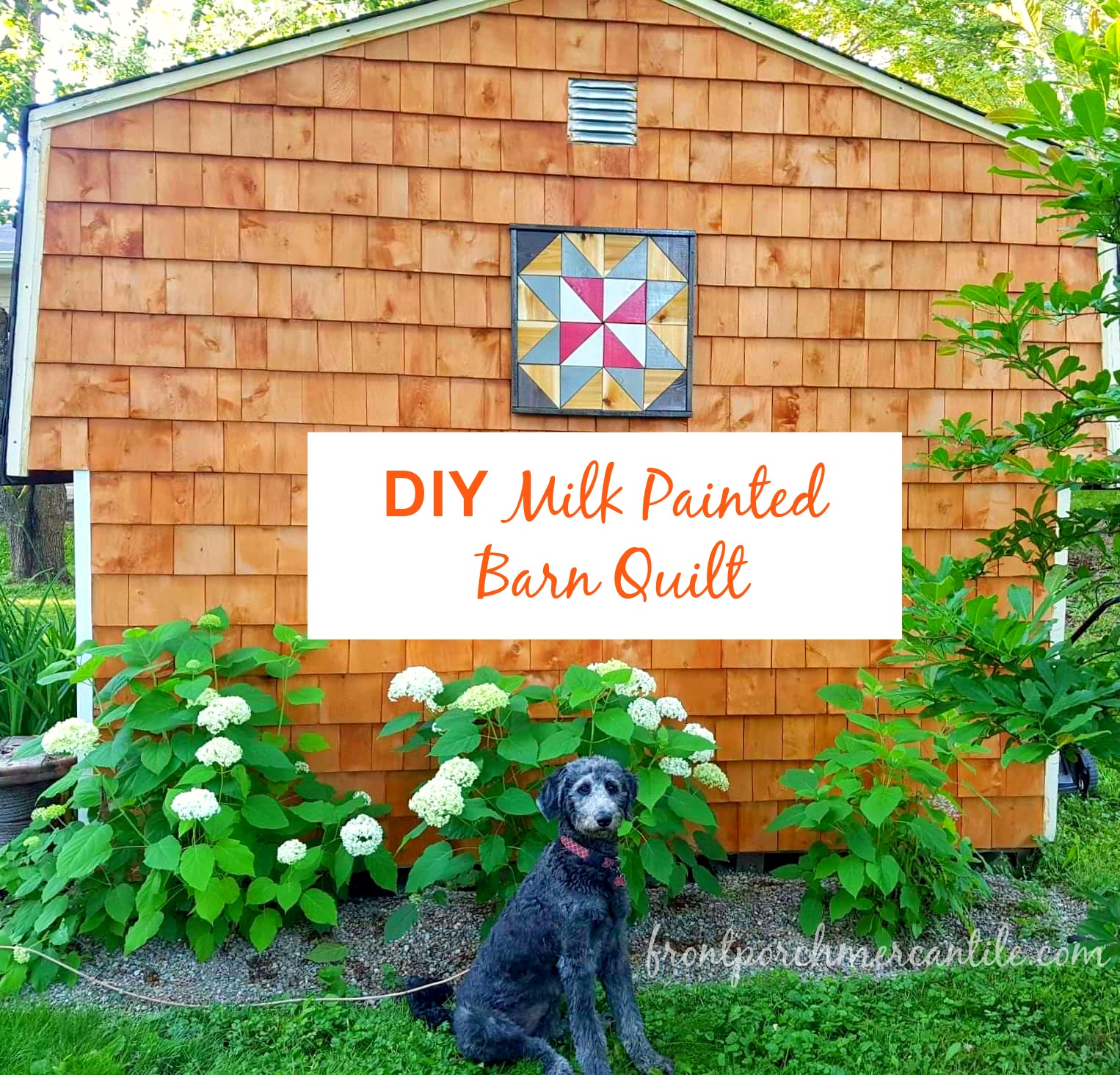 A beautiful milk painted barn quilt from Front Porch Mercantile customer